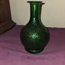 Vintage hand blown Green Glass Vase Image 2