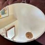 Pretty Early 20th Century Frameless Oval Bevelled Mirror with Original Chain Image 10