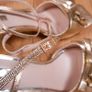 Be Mine Gold Metallic Shimmer Block Heel Sandals Bow Detail 8UK/42EU/26.5cm Image 10