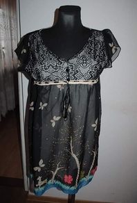 Funk Rock black lace tunic size UK12 EU40 Postage included