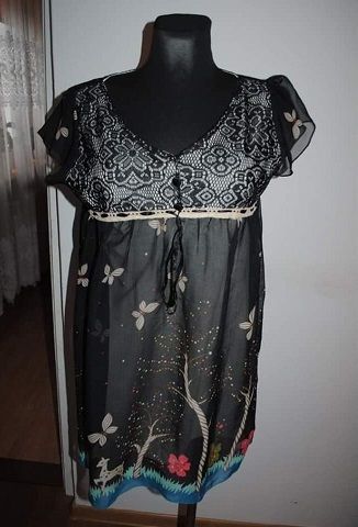 Funk Rock black lace tunic size UK12 EU40 Postage included