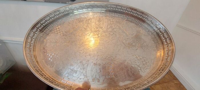 Vintage Sheffield Silver Plated Tray & Tea Pot