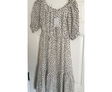 & Other Stories Black and white polka dot midi dress