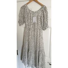 & Other Stories Black and white polka dot midi dress