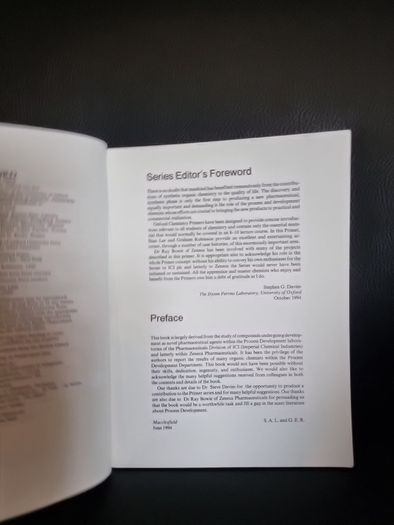 Process Development. Fine Chemicals from Grams to Kilograms .Oxford Chemistry Primers
