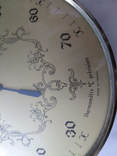 Vintage French wall hanging thermometer