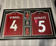 Virgil van Dijk & Konate signed jerseys picture frame
