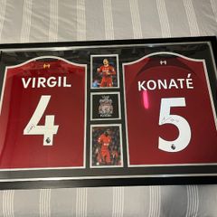 Virgil van Dijk & Konate signed jerseys picture frame