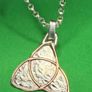 Handmade sterling silver and copper Celtic trinity pendant on 18 or 20 inch chain necklace Image 3