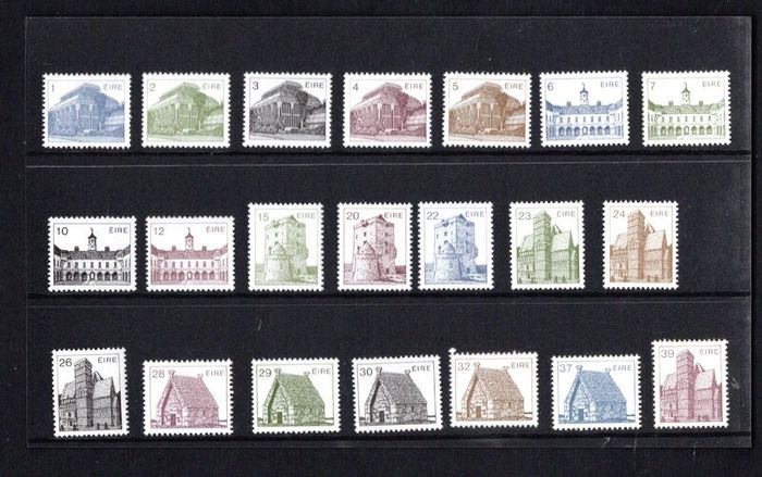 1982-90 Ireland Third (Sixth per Hibernian) Definitive Series Irish Architecture Low Values Presentation Pack includes stamps Mint Never Hinged (MNH)
