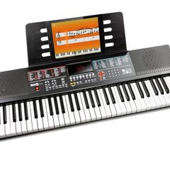 61 Key Keyboard Portable Keyboard Piano with Music Stand, Power Supply and Note Key Stickers (FREE POSTAGE)