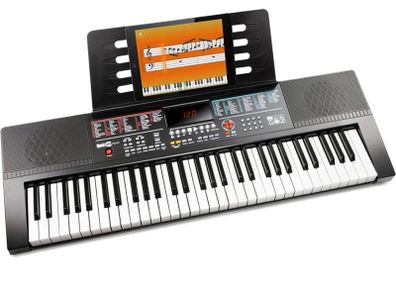 61 Key Keyboard Portable Keyboard Piano with Music Stand, Power Supply and Note Key Stickers (FREE POSTAGE)