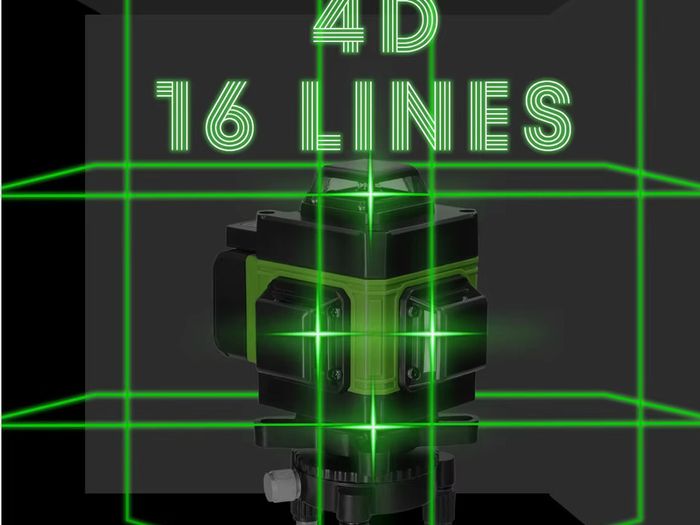 16 Lines Laser Level 3 360 Green Floor Laser Level 3 Auto-Leveling USB Rechargeable Vertical & Horizontal Laser Measuring Tool