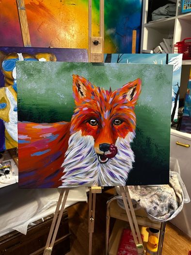 Fox Original Acrylic Painting
