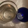 Vintage silver plated blue cobalt glass Image 5
