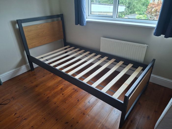 Single bed and mattress