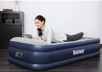 Single Size Inflatable Air Bed With Built-in Pillow Electric Pump