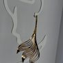 Gold Wavy Sculpted Fluid Leaf Earrings Image 6