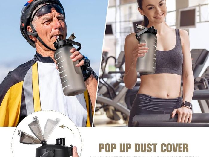 Sports Water Bottles 2L BPA Free, Motivational Drinking Water Bottle with Straw, Gym Water Bottle with Time Marking, Portable Leak Proof Cantee Bottle 2 Liter Water Jug for Women Men