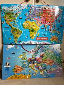 Janod Magnetic World Map & Magnetic Map of Europe