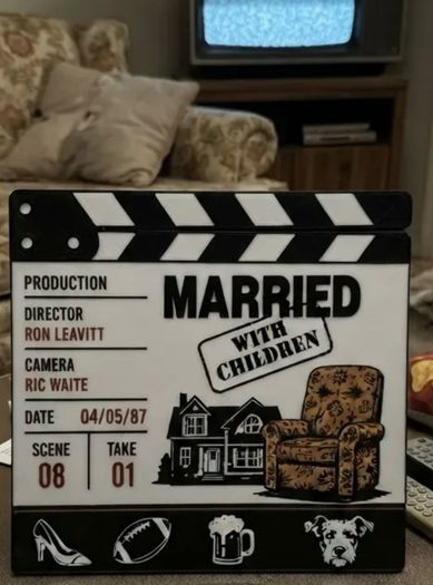 Two and a half men / married with children display scene clap board