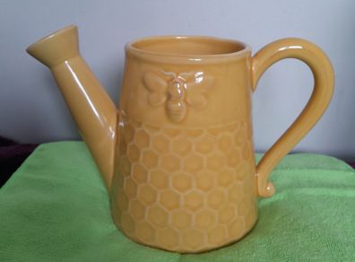 Ceramic - Watering Can - Yellow - Bee Design