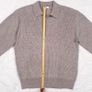 Next Taupe Mushroom Brown Ribbed Button Collar Polo Knit Jumper Mens Size L Image 10