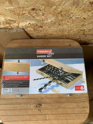Sealed (wooded Boxed) powerfix auger set of 6