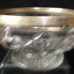 Vintage Art Deco Flint Glass Pedestal Footed Bowl 1920's