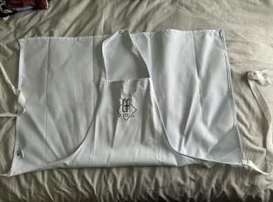 Oliver Harvey Professional White Chef Apron Glovers Alley / Andy McFadden Embroidered