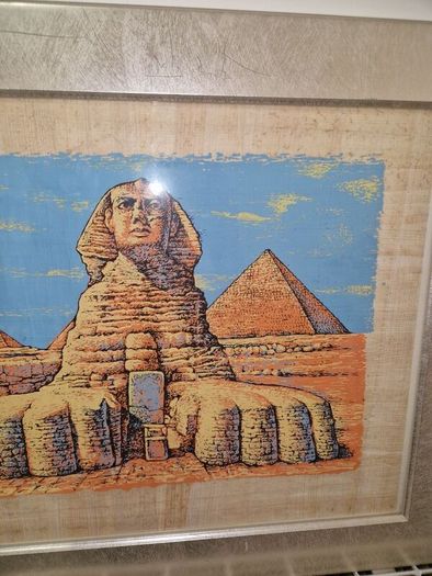Framed Egyptian papyrus art