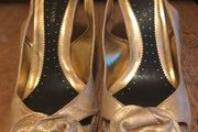 River island gold sling back shoes size 5
