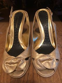 River island gold sling back shoes size 5