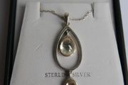 Vintage Sterling Silver 925 "Teardrop " Pendant and Necklace length 21" - 6,58g