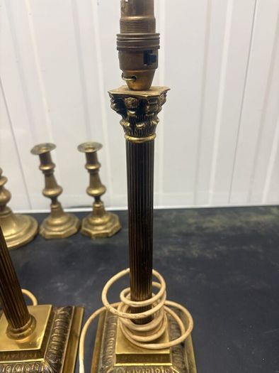 Pair of Vintage Corinthian Column Table Lamp Bases