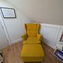 Yellow Armchair with Footrest Image 2