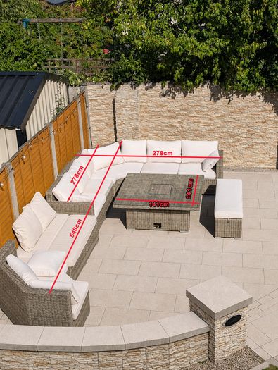 XL Rathwood Outdoor Gargen Corner Sofa Dining Set (Adjustable Table)