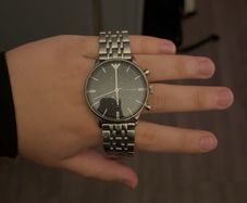 Silver Armani watch