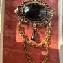 Vintage Black Stone Brooch Image 4
