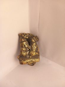 Vintage brass door knocker Two dogs antique great gift present beautiful art deco knocker