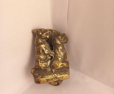 Vintage brass door knocker Two dogs antique great gift present beautiful art deco knocker