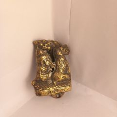 Vintage brass door knocker Two dogs antique great gift present beautiful art deco knocker