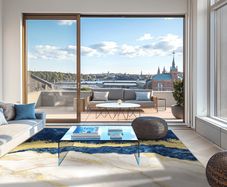 Modern Abstract Area Rug Large and Small Sizes Available
