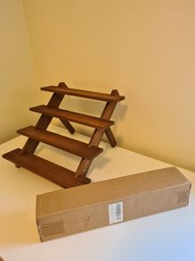 2 Wooden Jewellery Display Stands 4 Tier Earring Holder Rack_