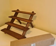 2 Wooden Jewellery Display Stands 4 Tier Earring Holder Rack_