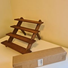 2 Wooden Jewellery Display Stands 4 Tier Earring Holder Rack_