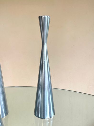 Set of 4 Vintage 90s Ikea Aluminium Candleholders