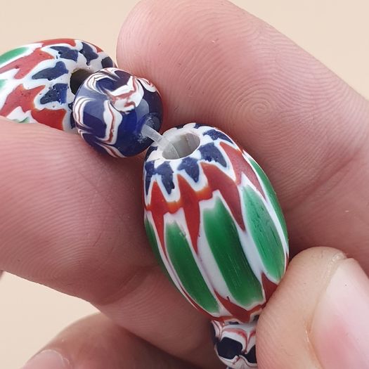 Vintage Venetian Style Chevron Beads Bracelet