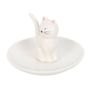 Sitting White Cat Face Trinket Dish Image 3