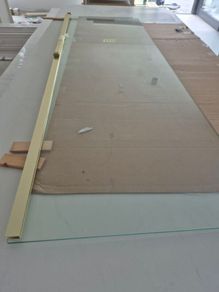 shower screen brushed gold